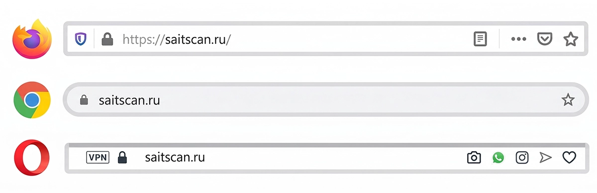 Внешне это выражается в протоколе HTTPS и значке замка в адресной строке