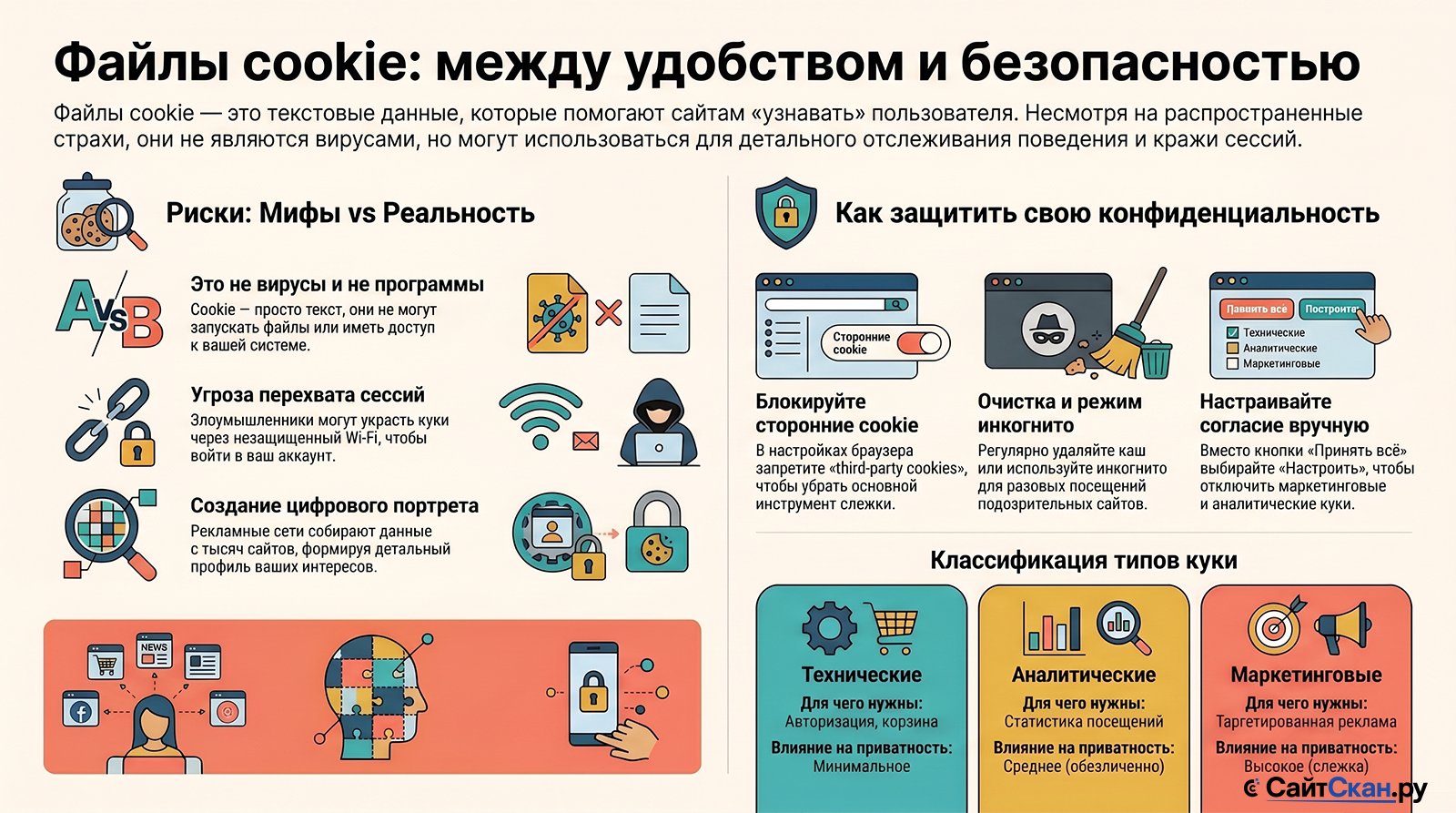 Файлы cookie: польза, скрытые угрозы и методы защиты